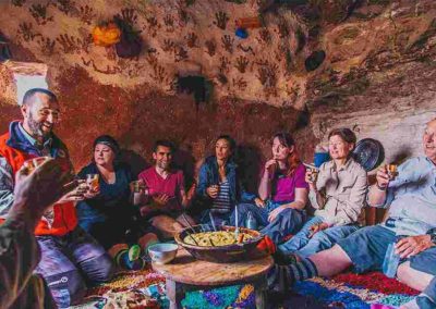 Sharing food with a Berber Family