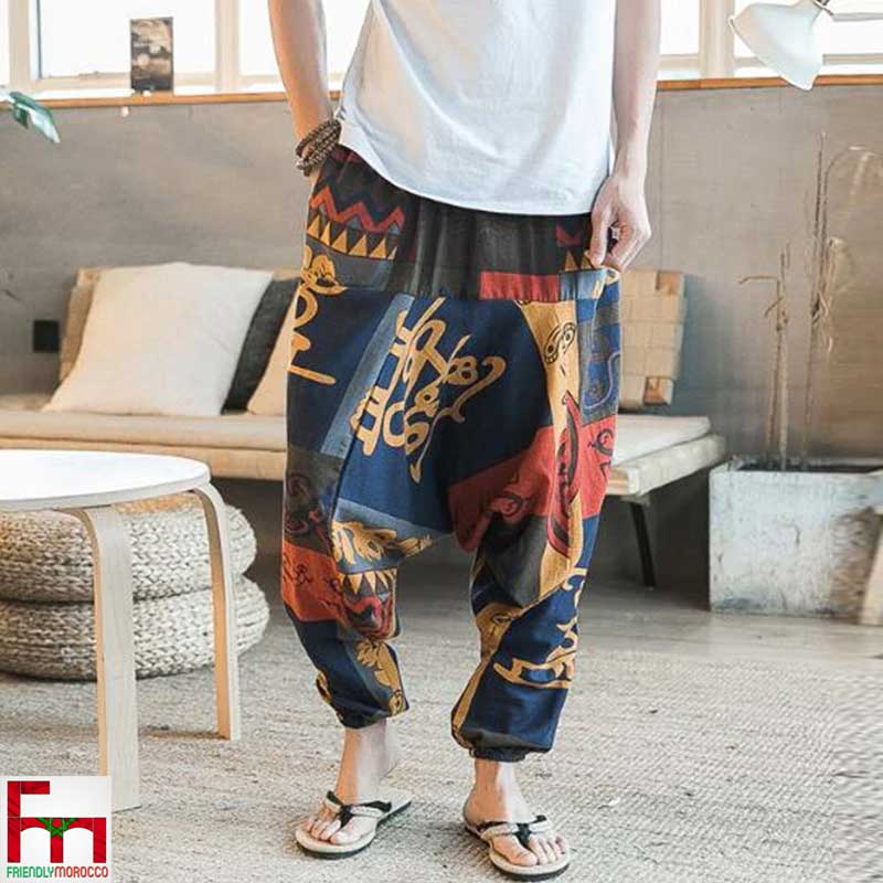 Moroccan Loose Cotton Trousers 5-5XL | Friendly Morocco.
